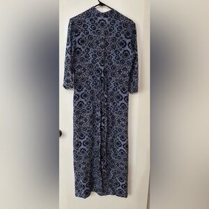 Valle and Vik Womens Blue Silk Button Front Belted Maxi Shirt Dress Size 2